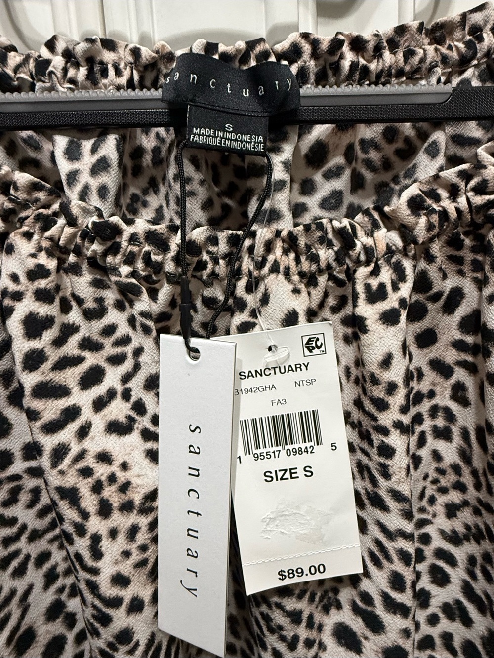 Sanctuary Leopard Print Blouse in Beige and Black
